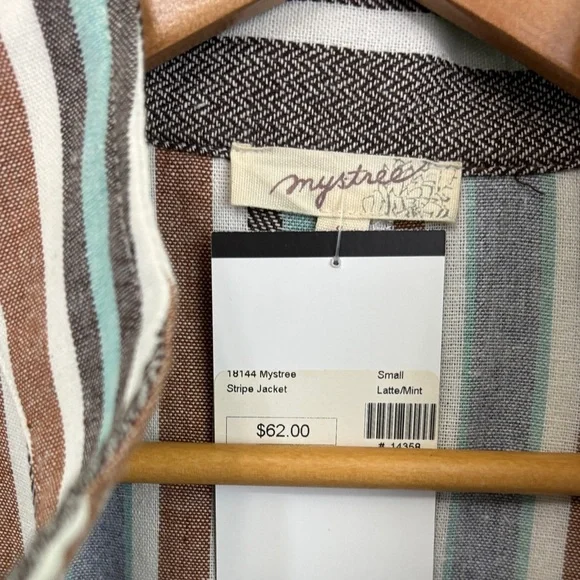 Mystree Striped Jacket - Linen Blend NWT - Picture 3 of 4